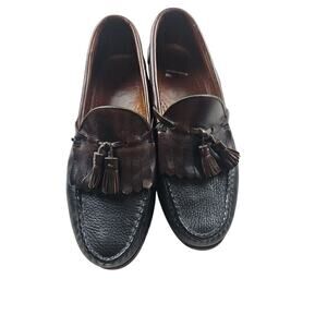 Allen edmunds Shoes Mens 8D Nashua tasssel loafer black/brown Slip On Preppy